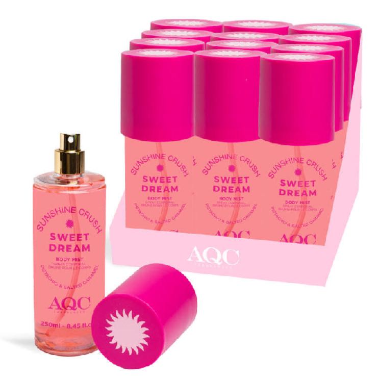 AQC Fragances- Expositor 12 unidades Bruma Corporal * SUNSHINE CRUSH 250ML* 44201