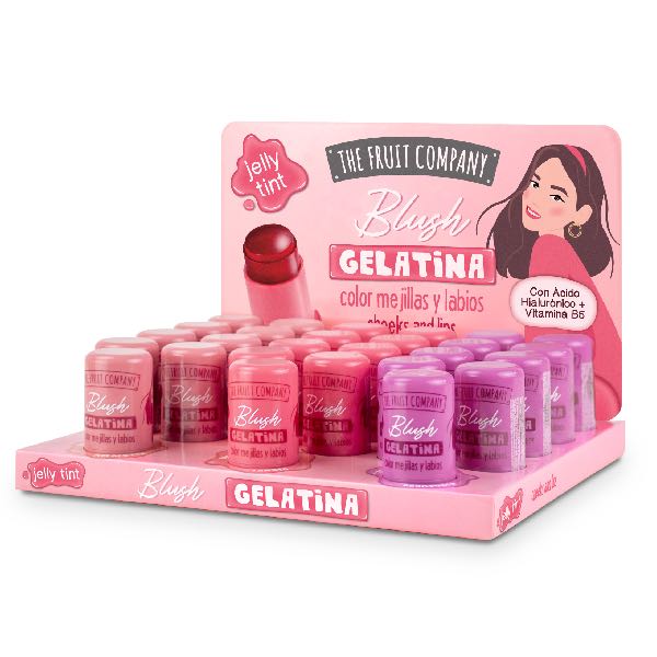 THE-FRUIT-COMPANY-Expositor-de-24-Unidades-de-Colorete-en-gelatina-para-mejillas-y-labios
