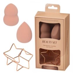 Beauty & Wellness - Caja 12 Unidades de Set 2 Esponjas Maquillaje con Soporte - 8565