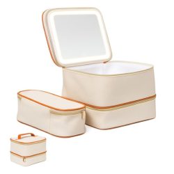 Beauty & Wellness - Caja 2 Unidades Maletín Cosméticos + Neceser con Espejo Led - 6684