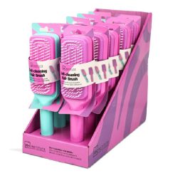 IDC INSTITUTE - Expositor 10 unidades Cepillo para el pelo Self Cleaning Hair Brush - 90508