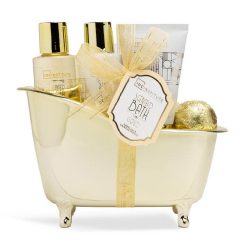 IDC INSTITUTE - Caja 6 unidades Set de Baño Scented Bath Gold Bathtub 4 Piezas - 42255