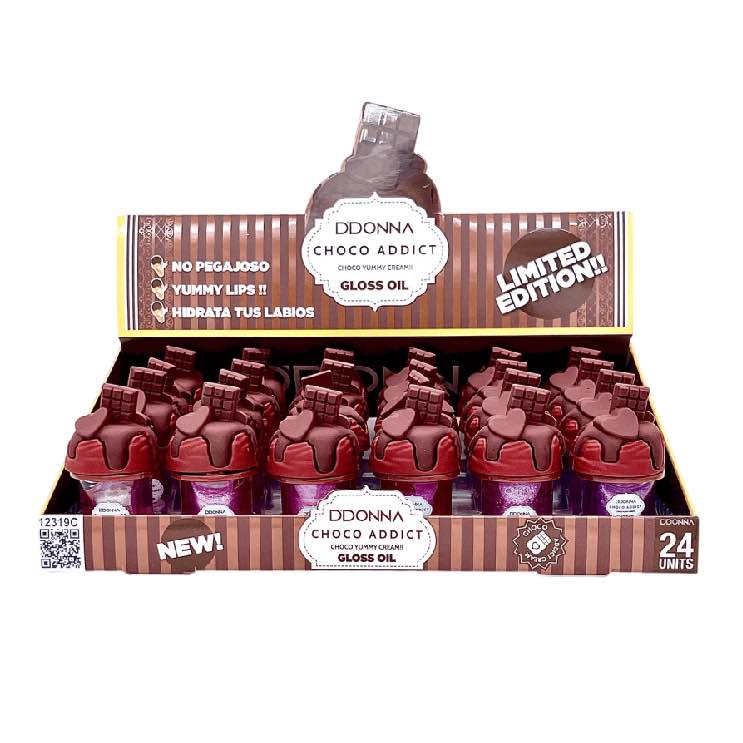 D'DONNA - Expositor 24 unidades Brillos de Labios Gloss Choco Addict Yummy Cream - 12319C