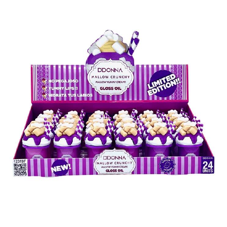 D'DONNA - Expositor 24 unidades Brillos de Labios Gloss Mallow Crunchy Yummy Cream - 12319F