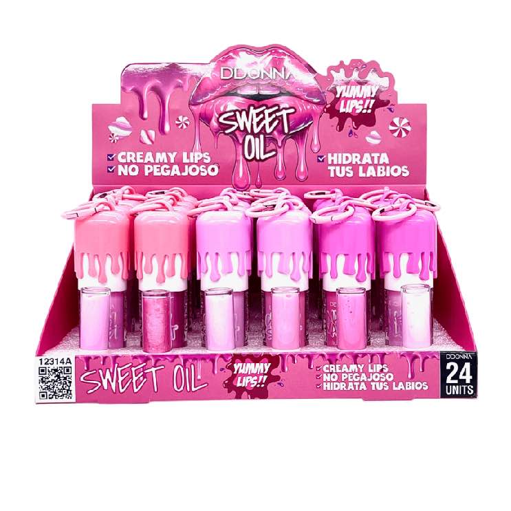 D'DONNA - Expositor 24 unidades Brillos de Labios Gloss Sweet Oil - 12314A