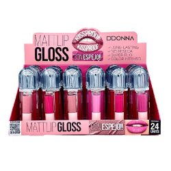 D'DONNA - Expositor 24 unidades Brillos de Labios Mate con Espejo - 12312B